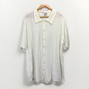 CP Shades Vintage Sausalito Button Up Tunic Top Shirt Embossed Oversized Coastal